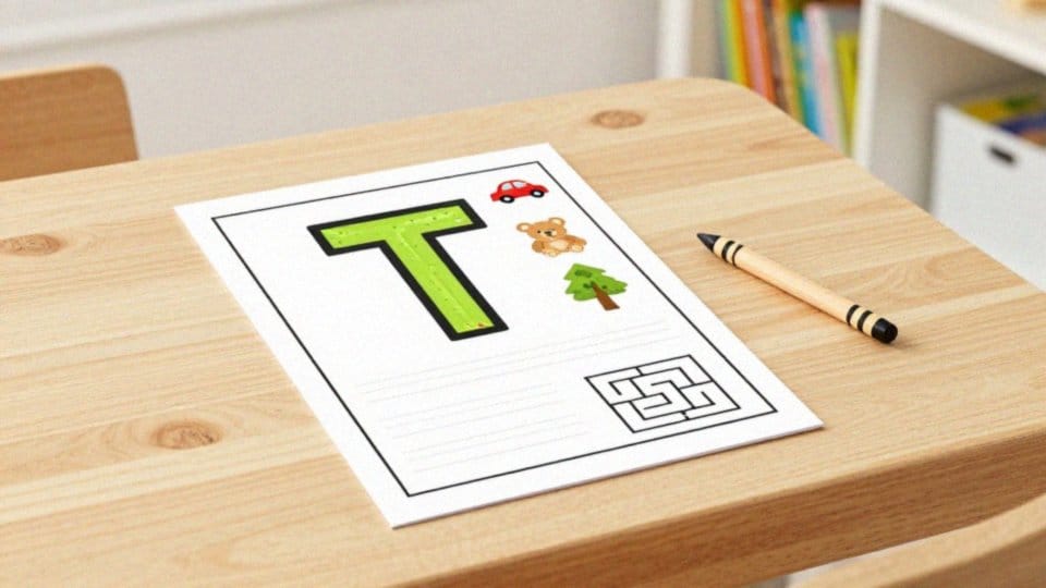 Co powinna zawierać karta pracy z literą T?