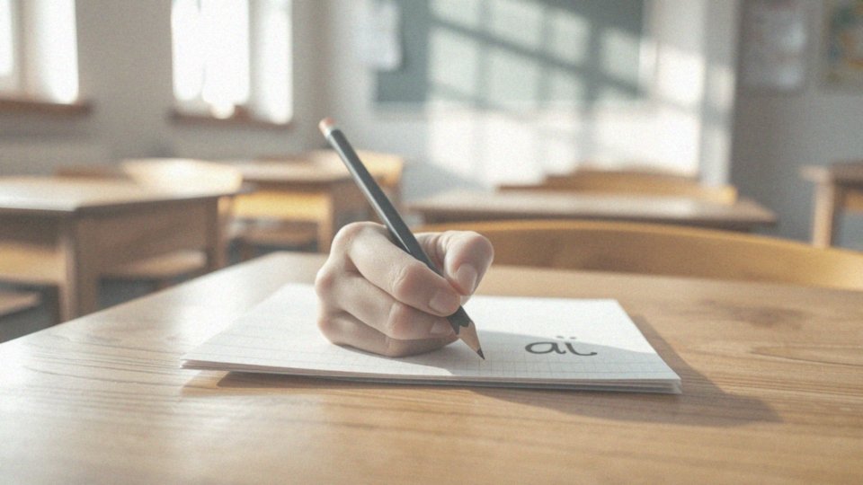 Co oznacza prawidłowy chwyt pisarski przy pisaniu litery Ł?