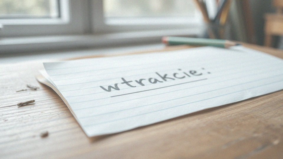 Co to znaczy „wtrakcie”?